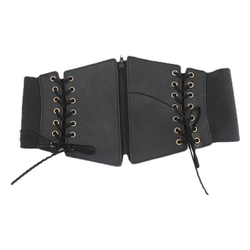 New European and American style women's wide belt Korean style fashionable retro elastic waist seal dress waist decoration