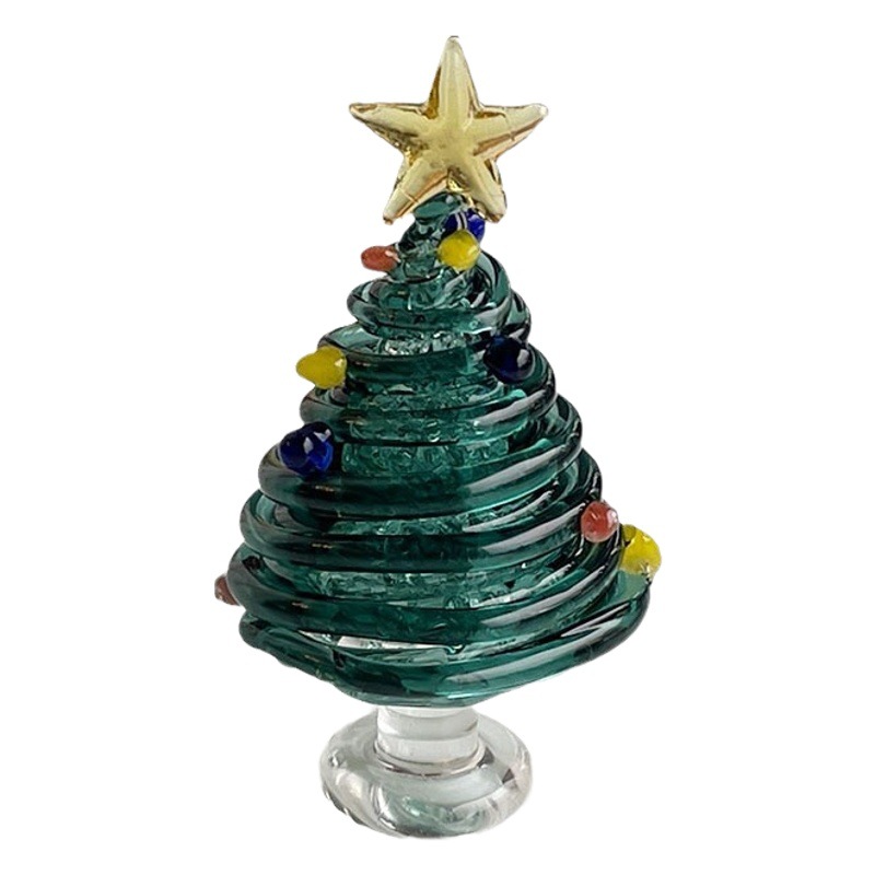 Christmas gift brushed Christmas tree Zibo glaze crafts glass products desktop decoration handmade decorative lamp