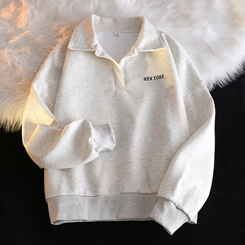 Picture of Cross-border polo Collar Sweater Women's Spring and Autumn Thin Loose New Fashion Brand Korean Style chic Hong Kong Style Top Long Sleeve Jacket