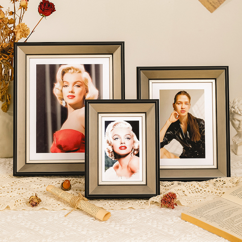 Cross-border Hot-selling Photo Frame Table Photo Creative Light Luxury Photo Printing Plus Photo Frame Table Outer Frame Mounting