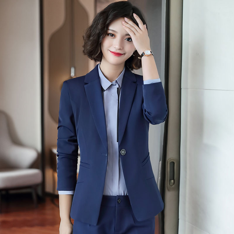 Business Slim-Fit Blazer for Women, Professional Formal Long-Sleeve Suit Set, Office Worker Workwear, Commuter Style