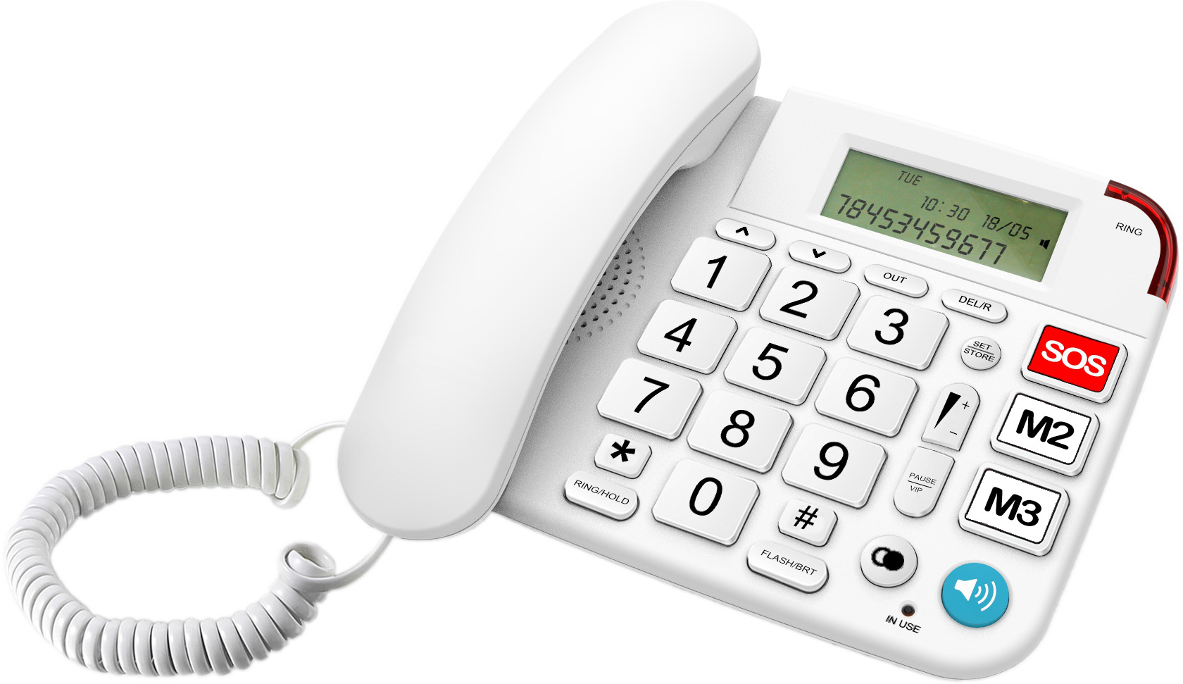 Picture of Big and letter SOS one-key dial telephone for the elderly large key large volume home hands-free call landline cross-border