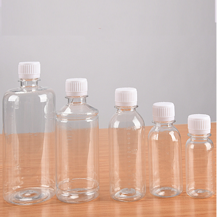100 200 250 500ml ml transparent plastic bottle PET small mouth scale bottle alcohol disinfectant sample bottle