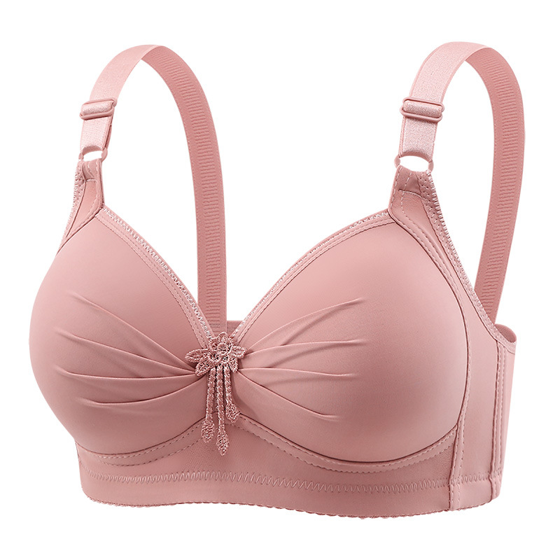 Middle-aged and elderly bra non-magnetic adjustable non-steel ring underwear thin cup full cup large women's underwear large breast accessory breast