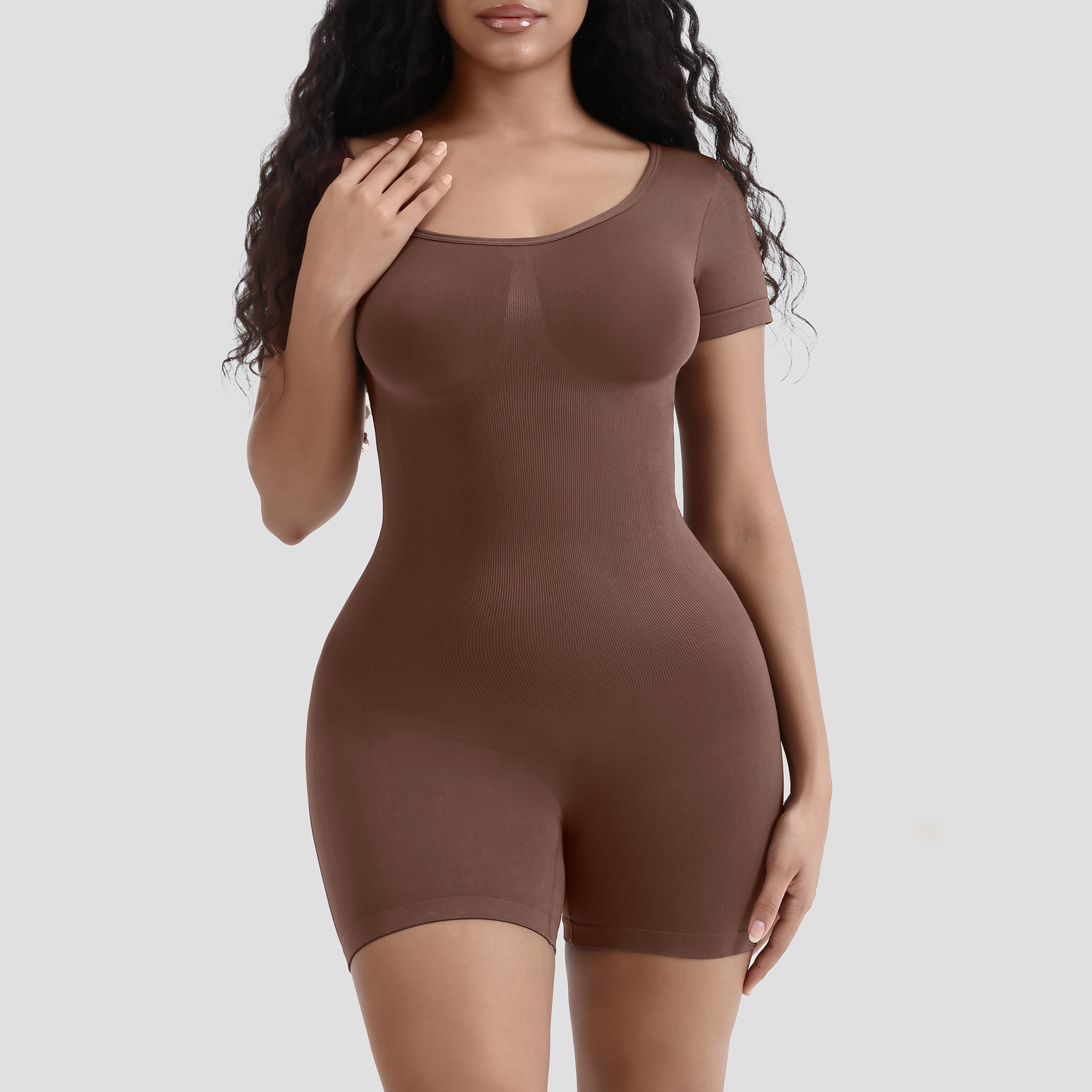 Picture of European and American-style Body Shaping jumpsuit Women's Body Shaping Waist Short-sleeved jumpsuit Seamless Spice Girl jumpsuit jumpsuit