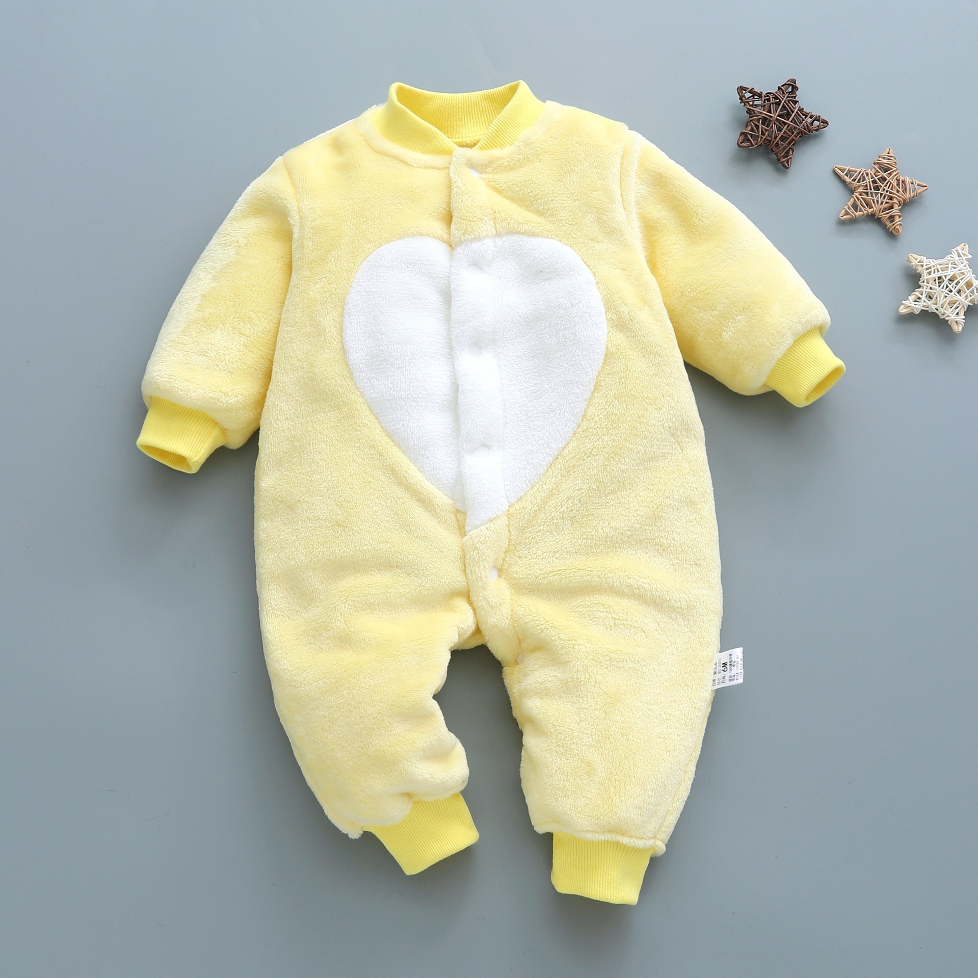 Picture of Baby Clothes Clothing Spring Autumn and Winter Short-sleeved Thickened Hassel Men's and Women's Baby Flannel Warm Jumpsuit Pajamas