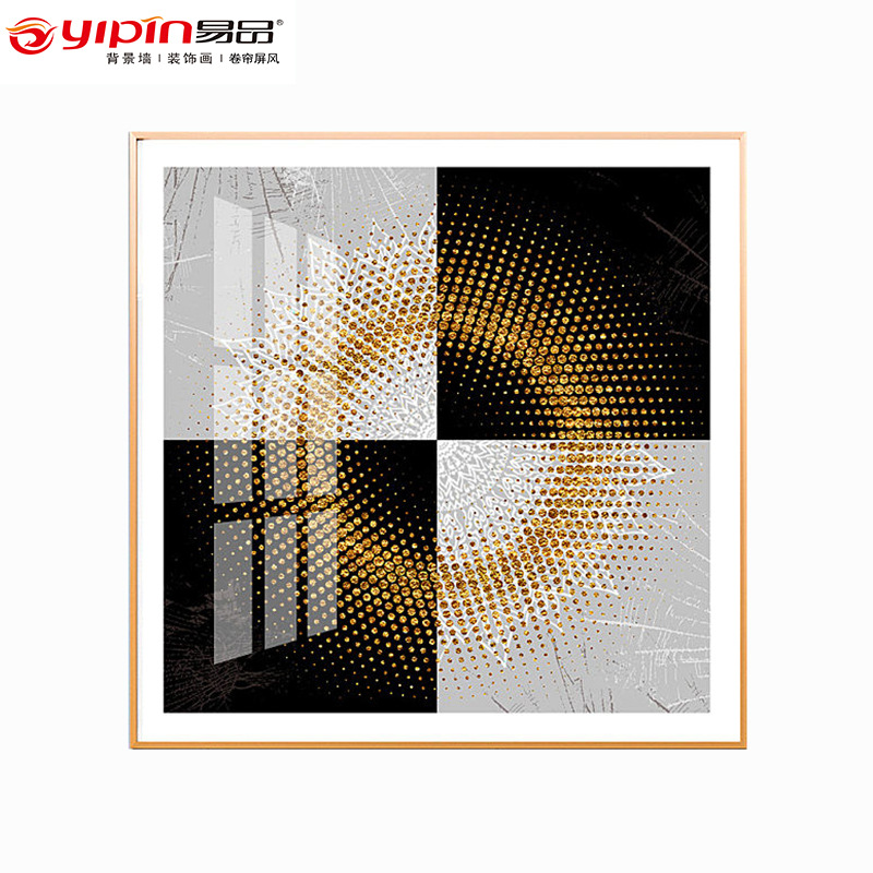 Picture of Light Luxury Abstract Hanging Painting Creative Foil Gold Living Room Restaurant Entrance Art Geometric Color Block Graphic Decorative Painting Wholesale