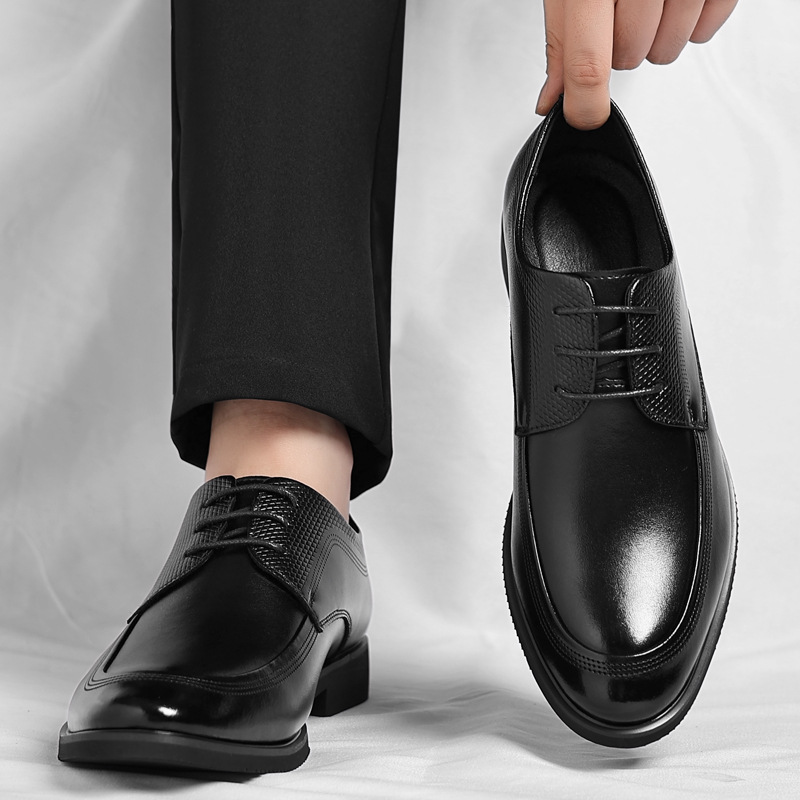 Wenzhou leather shoes cross-border plus size black lace-up four-season leather shoes formal commuter shoes leather shoes business shoes one drop shipping