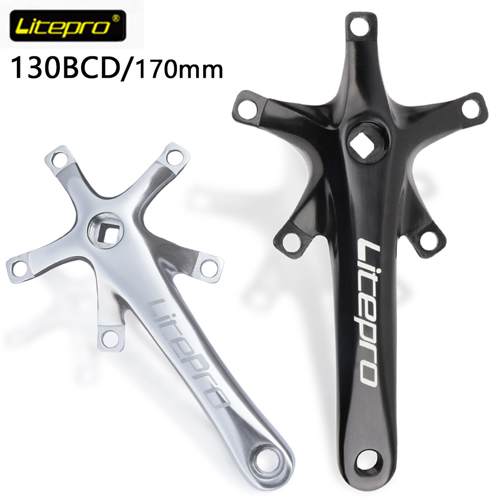 Bicycle LP square hole tooth plate Litepro aluminum alloy crank 170mm folding bicycle crank bcd130mm