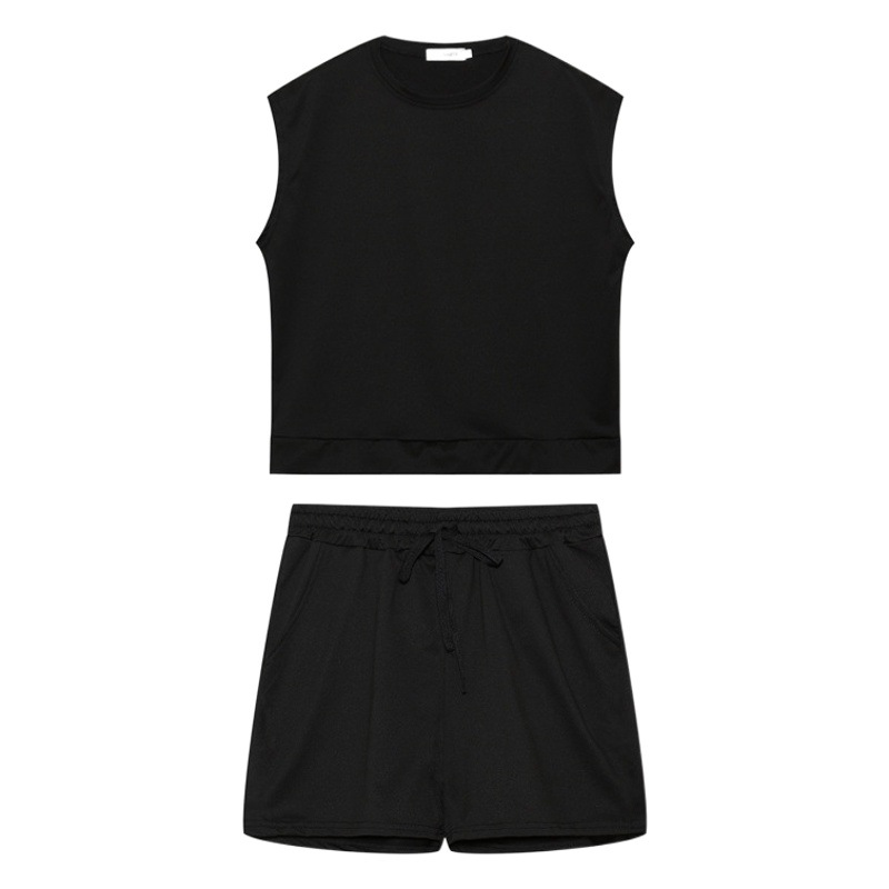 2023 cross-border Europe and America Amazon summer solid color loose bat short sleeve T-shirt shorts sports casual suit women's clothing