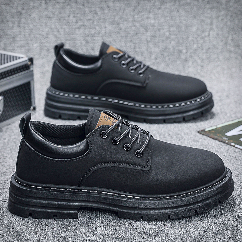 Retro British Style Men's Martin Boots 2024 Spring and Summer New Low-top Wear-resistant Ankle Boots Thick Bottom All-match Casual Shoes