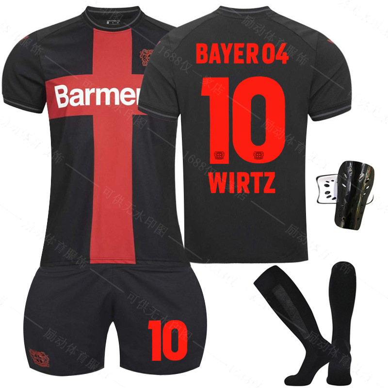 Picture of 2324 Bundesliga Bayer Leverkusen Home Football Uniform No.10 Wertz 30 Flinpeng 34 Zaka Champion Uniform Jersey