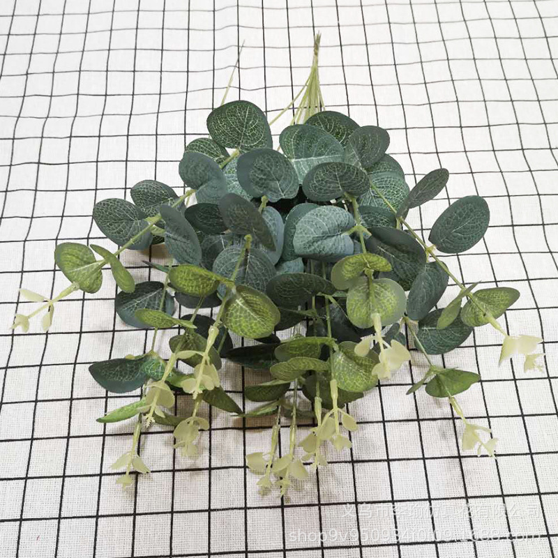 Picture of Amazon Simulation Single Money Leaf Eucalyptus Green Plant Wall Wedding Photography Photo Props High Artificial