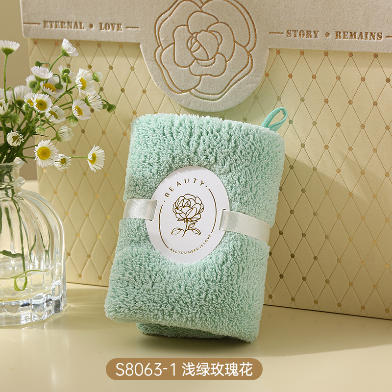 Picture of Hand gift towel can be hung hand gift towel coral fleece absorbent wedding gift wholesale