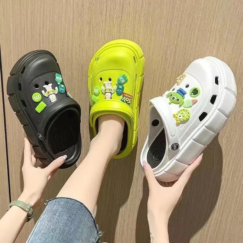 New Summer Women's Slippers Sandals Women's Hole Shoes Thick Bottom Fashion Women's Shoes Non-slip Beach Shoes Women's Hollow Shoes