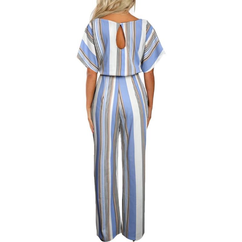 Picture of 2024 Europe and the United States cross-border e-commerce factory supply casual loose short sleeve strap wide leg jumpsuit