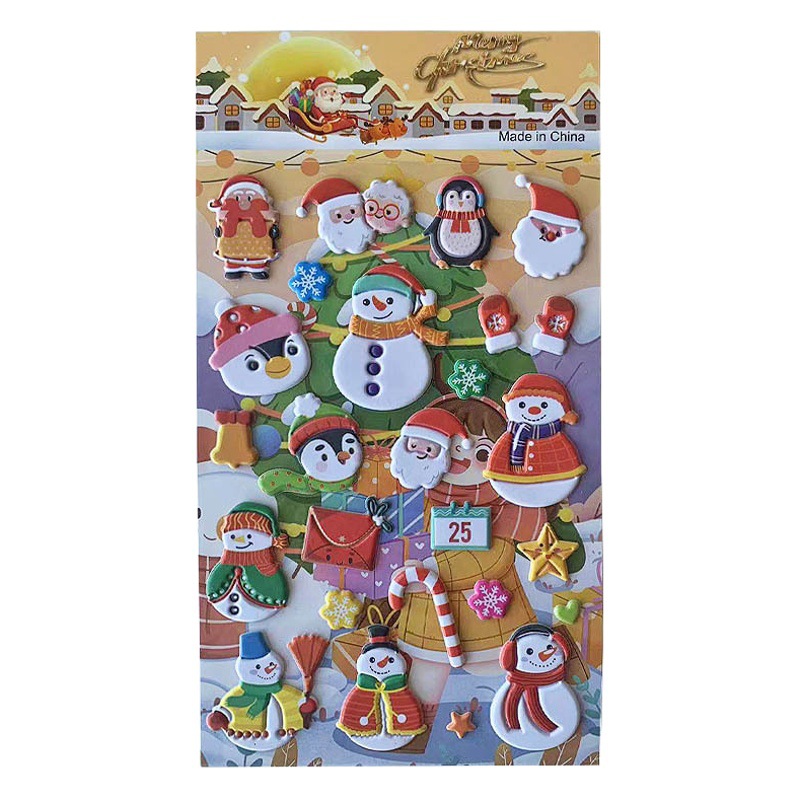 Christmas stickers 3D three-dimensional children's cartoon stickers stickers stickers bubble stickers manufacturers