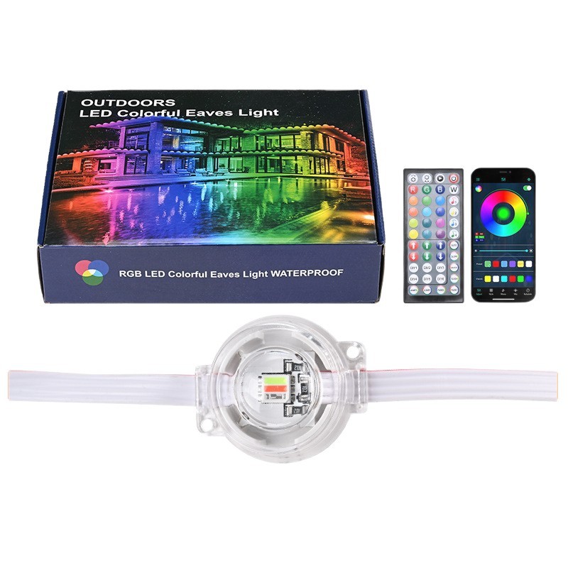 Picture of Rgb Eaves Light Ip67 Waterproof Bluetooth Remote Control Christmas Light Halloween Holiday Party Outdoor Led Eaves String Light