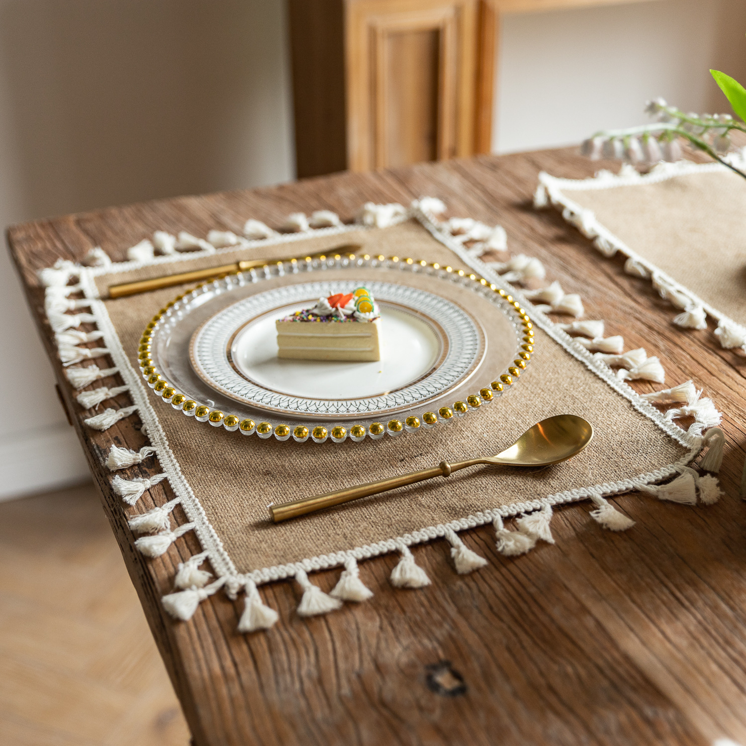 Picture of Cross-border Hot-selling Round Large 38cm Western Dining Mat Japanese Style Simple Household Rectangular Jute Woven Insulation Mat