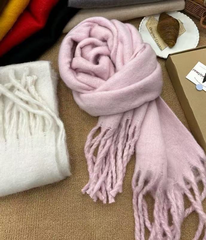 Picture of Cross-border solid color new imitation cashmere scarf women's autumn and winter thickened warm shawl solid color student scarf men's wholesale
