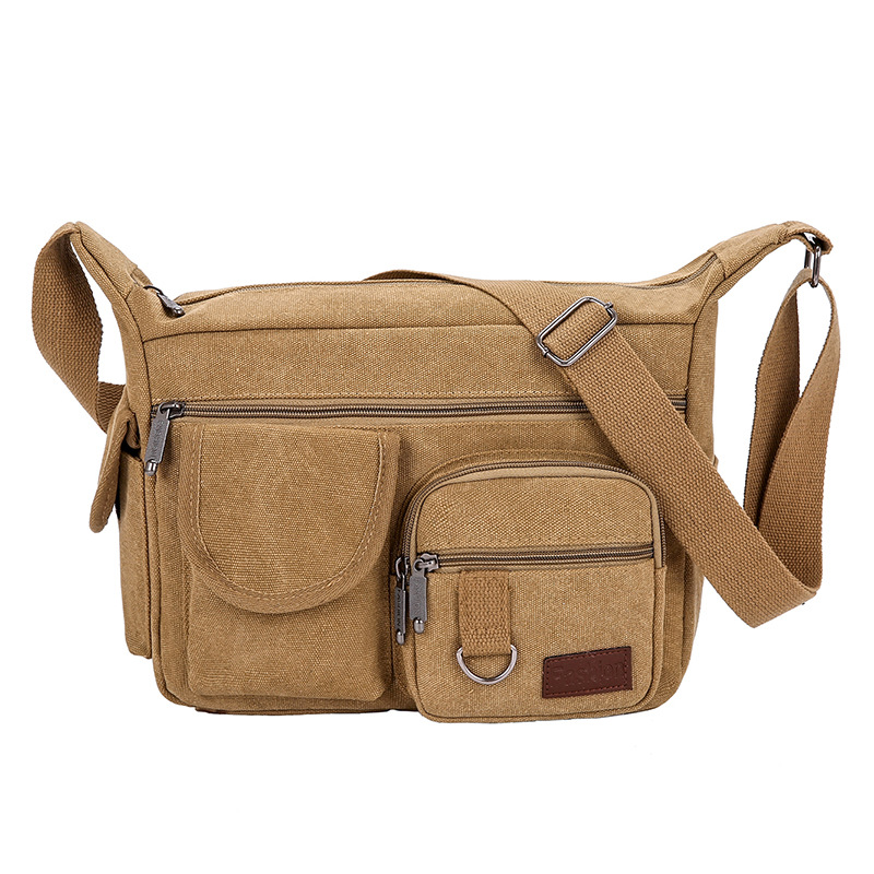 Picture of Canvas Bag Men's shoulder bag casual trendy men's bag Express Men's bag outdoor backpack large capacity crossbody shoulder bag