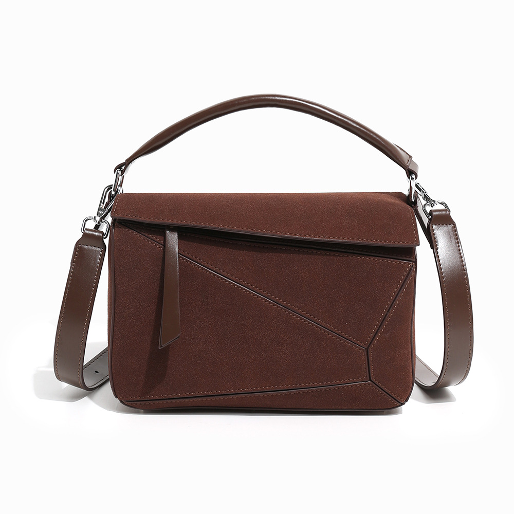 Picture of Autumn and Winter new simple pulzz portable geometric bag frosted shoulder bag women's bag versatile stitching crossbody large capacity