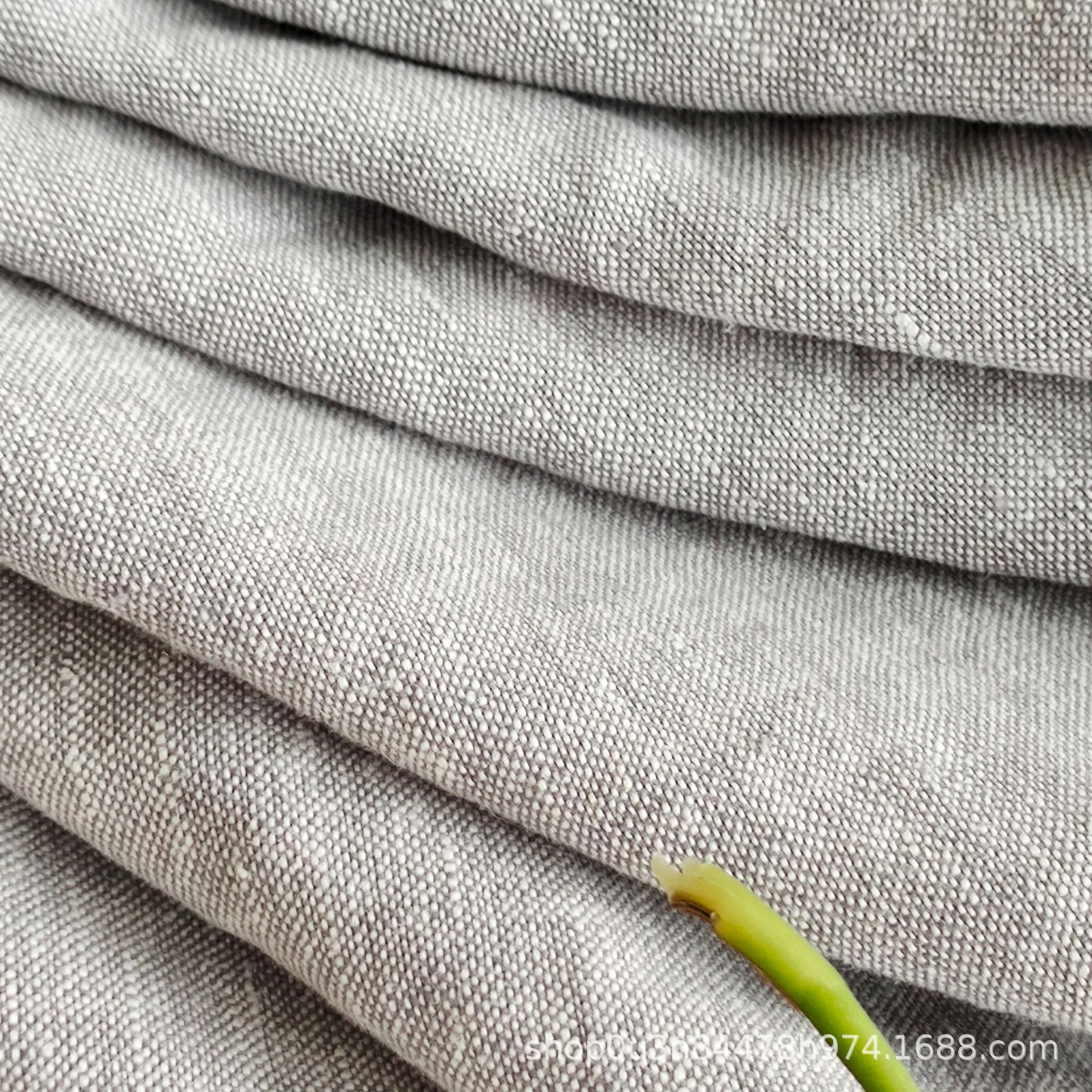 Picture of French Pure Linen Yarn-dyed Fabric Sofa Fabric Enzyme Washed Pure Linen Light Gray Fabric 300g Linen Yarn-dyed