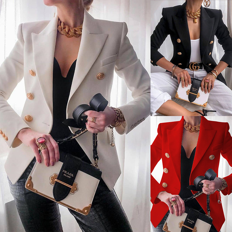 Picture of Fc996 Spot 2025 European and American Amazon Women's Clothing Slim Pure Color Fashion Casual Suit Short Outwear for Women