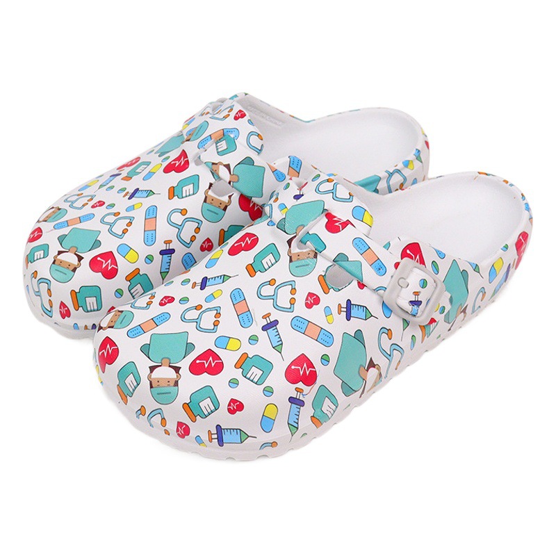 Operating Room Slippers for Men Laboratory Studio Eva Baotou Soft Sole Protective Shoes Creative Cartoon Nurse Shoes for Women