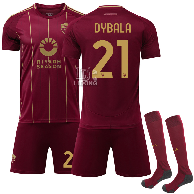 Picture of 2425 Rome Home Jersey New No. 21 Dybala No. 11 Dove Bic Football Suit Serie A Sports suit