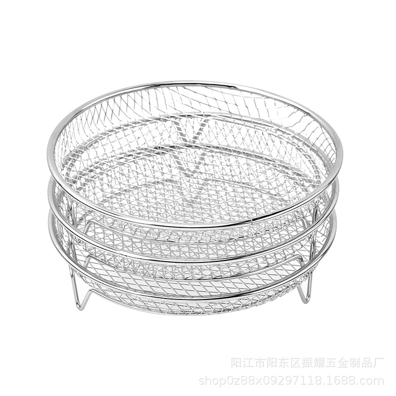 Picture of Multifunctional Air Fryer 304 Stainless Steel Edging Process Accessories Grill Steam Rack Multi-Layer Universal Kitchen Utensils