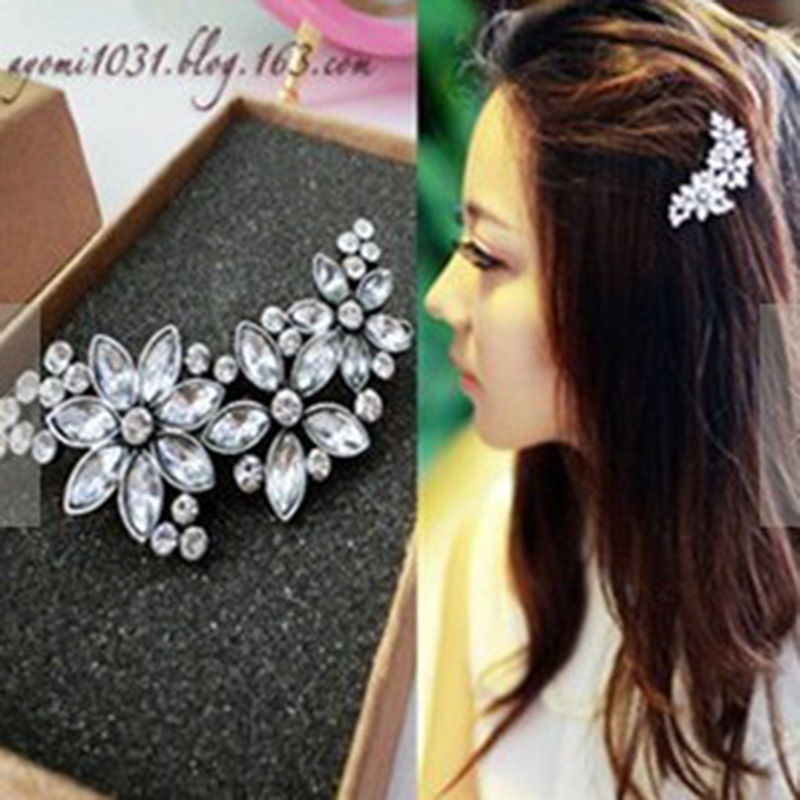 Korean hair accessories retro flower flash drill multi-use hairpin edge clip top clip hair accessories headdress manufacturers wholesale