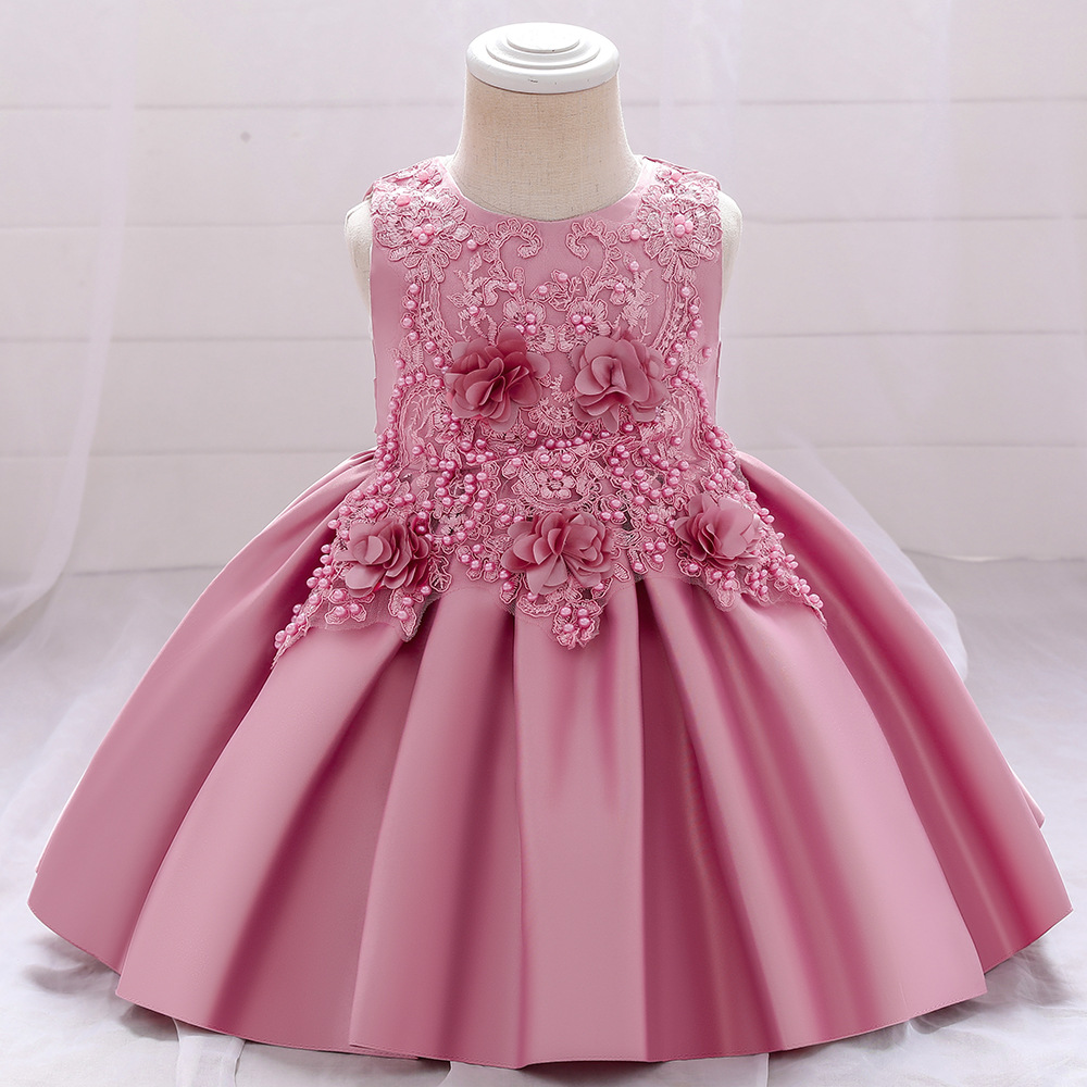 Picture of Amazon 2025 New Wholesale Women's Dress Puffy Wedding Dress Satin Flower Performance Girls Dress Princess Dress