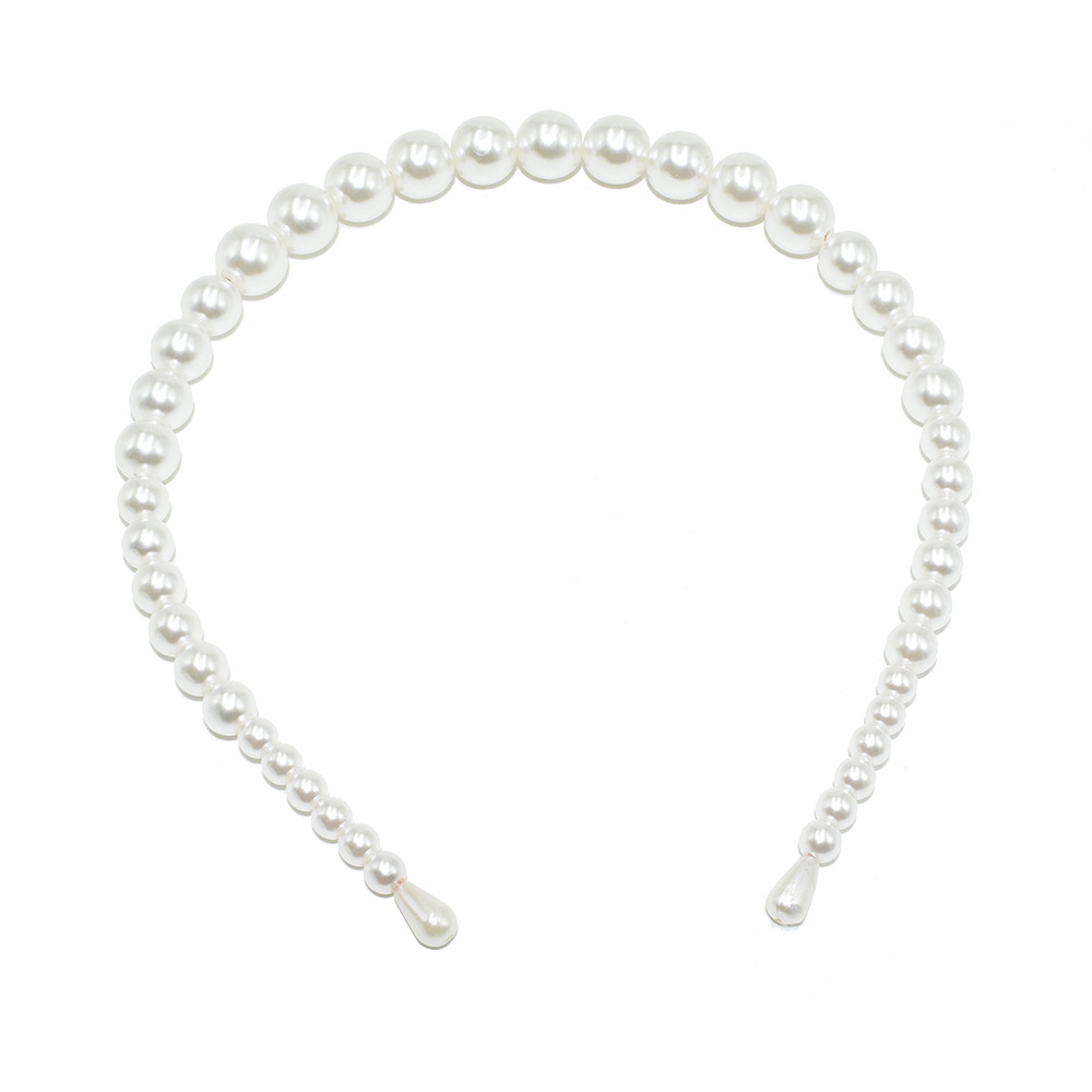 Picture of European and American Hot Selling Ladutong Large Pearl Headband Wedding Headwear Photo Studio Jewelry Handmade Beaded Pearl Headband