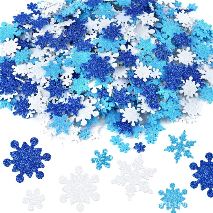 500 Pieces of DIY Christmas Foam Stickers Self-Adhesive Snowflake Shape Stickers Kidsren's Christmas Party Crafts Snowman