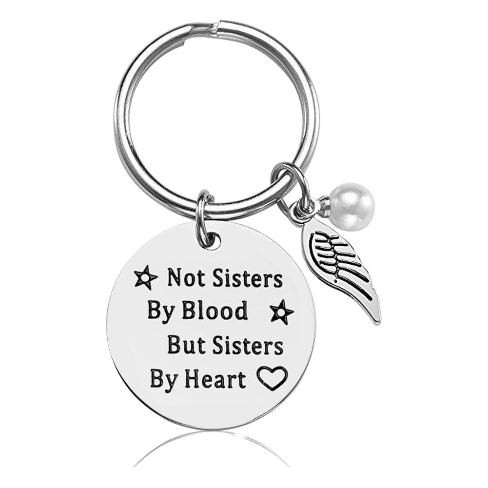 New European and American style titanium steel jewelry good Sisters keychain Not Amazon hot in stock wholesale Sisters