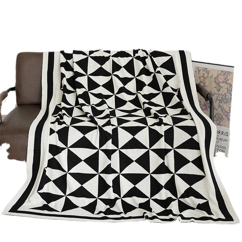 Picture of Nordic Minimalist Internet-Popular Lingling-Shaped Knitted Blanket Four Seasons Blanket Sofa Blanket Office Nap Blanket Casual Blanket