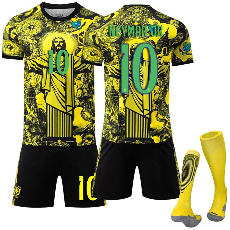 Football Training Suit New National Team 7 Vinicius Jersey 10 Neymar Brazilian Goddess Commemorative Edition Yellow
