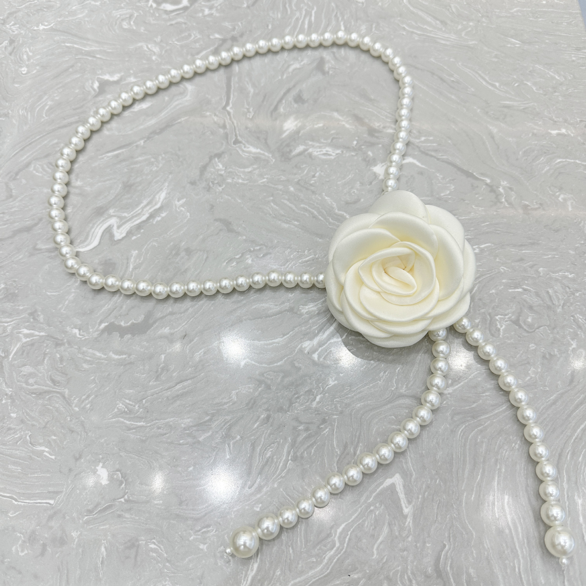 Picture of South Korea Elegant Camellia Pearl Waist Chain Women's Gentle All-match dress Belt High-grade Body Chain