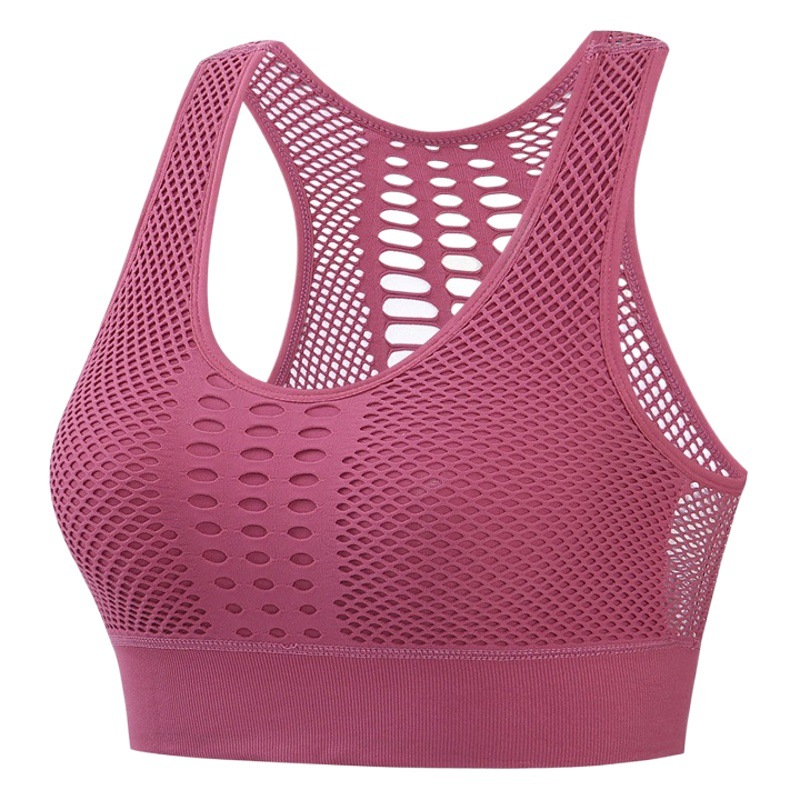 Picture of plus size Hollow-out Beautiful Back Sports Underwear Women's Outer Wear Shockproof Vest Gather-up Fitness Running Yoga Sports Thin Bra