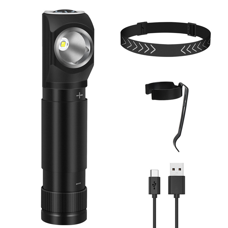 Multifunctional Flashlight Usb-C Rechargeable Aluminum Alloy Headlamp with Pen Clip Magnetic Work Light Night Cycling Head-Mounted