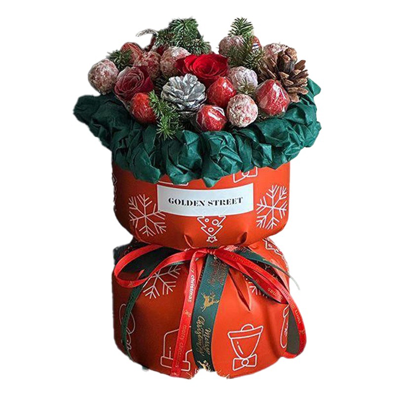 Christmas material sealing waterproof bouquet gift flowers diy handmade advanced thickened Chanel style wrapping paper