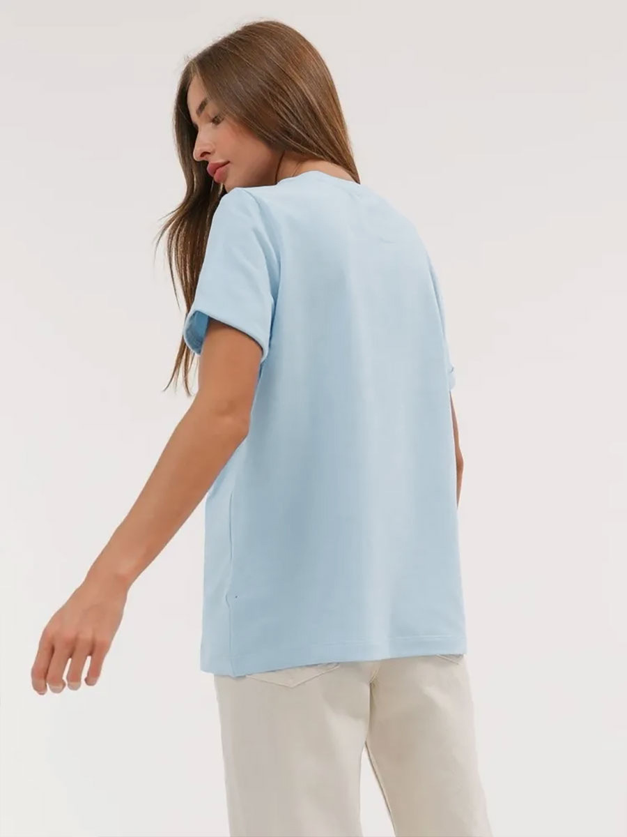 Picture of Cross-Border Short-Sleeved T-Shirt European and American 2025 Summer New Women's Fashion Casual Home Work Clothing Versatile Round Neck Short-Sleeved T-Shirt