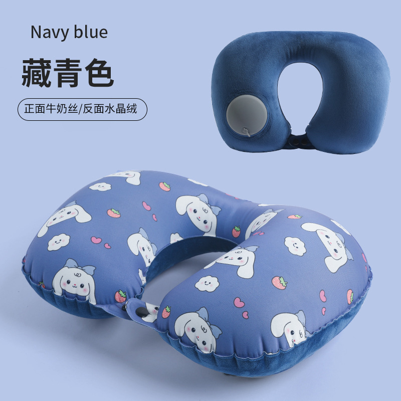 Picture of Inflatable U-shaped Pillow Cool Pressing Inflatable Pillow Travel Portable Neck Pillow Travel Sanbao Storage Pillow for Airplane