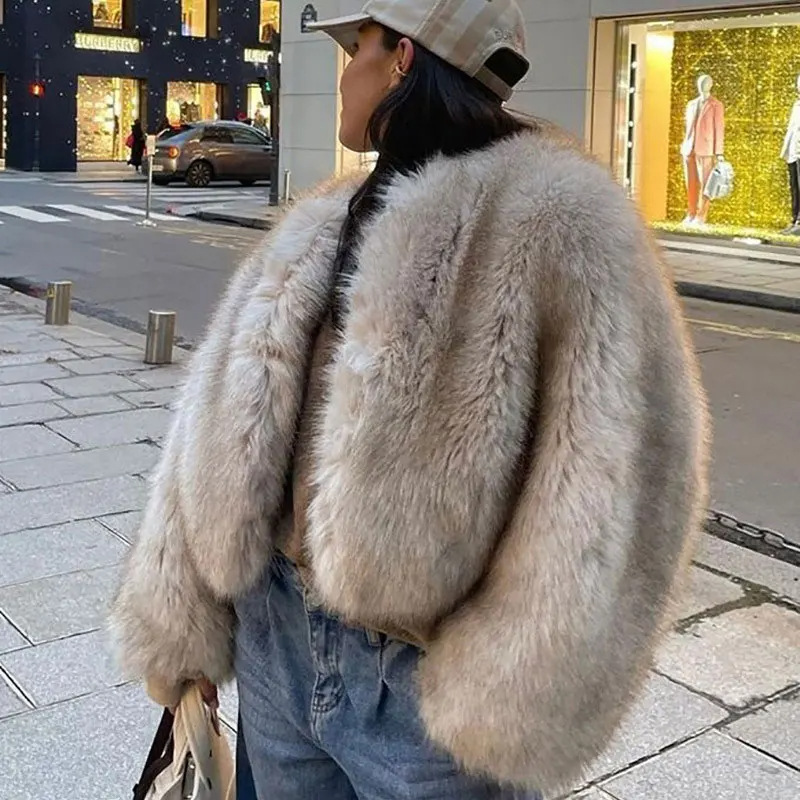 AliExpress Fur Coat Short Tokas Fur Women's Casual European and American Style Street Style Fox Fur Women's Clothing