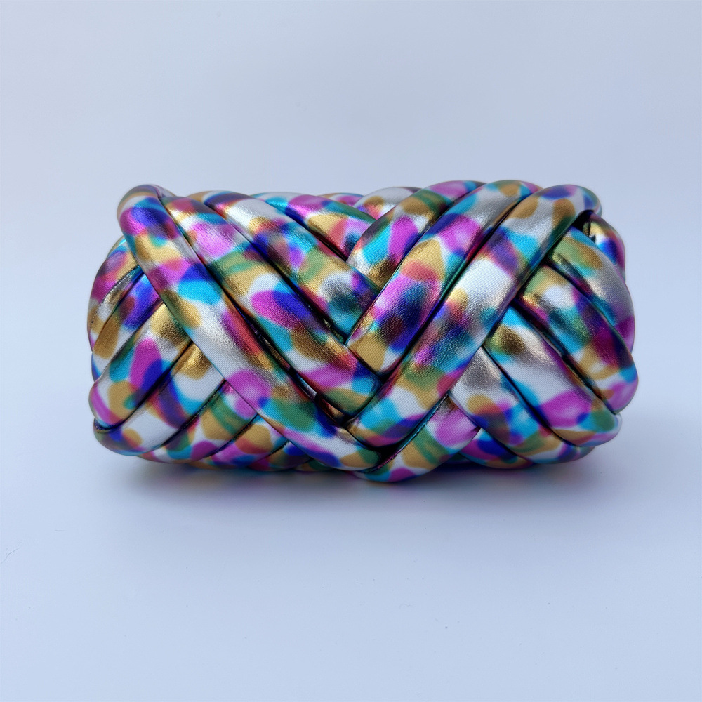 Picture of New Metal Thread Shiny Leather Material Iceland DIY Bag Handmade Woven Fabric Strips Pillow Cat Bed Filling Yarn