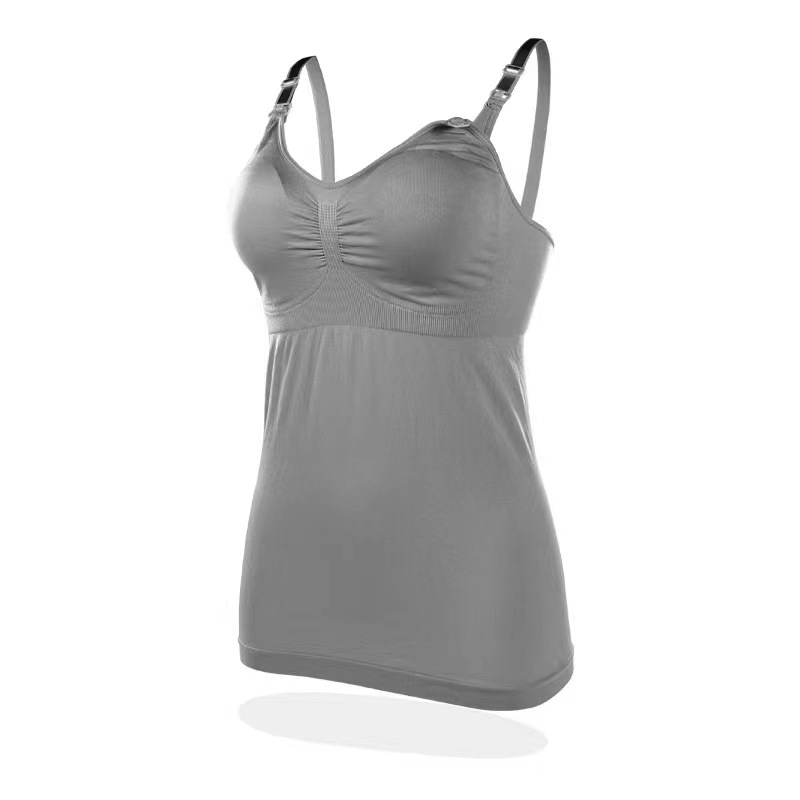 Picture of Slim-fit High-elastic Vest Breastfeeding Top Buckle Breastfeeding Pregnant Women's Bra Underwear Camisole No Rings with Cushion