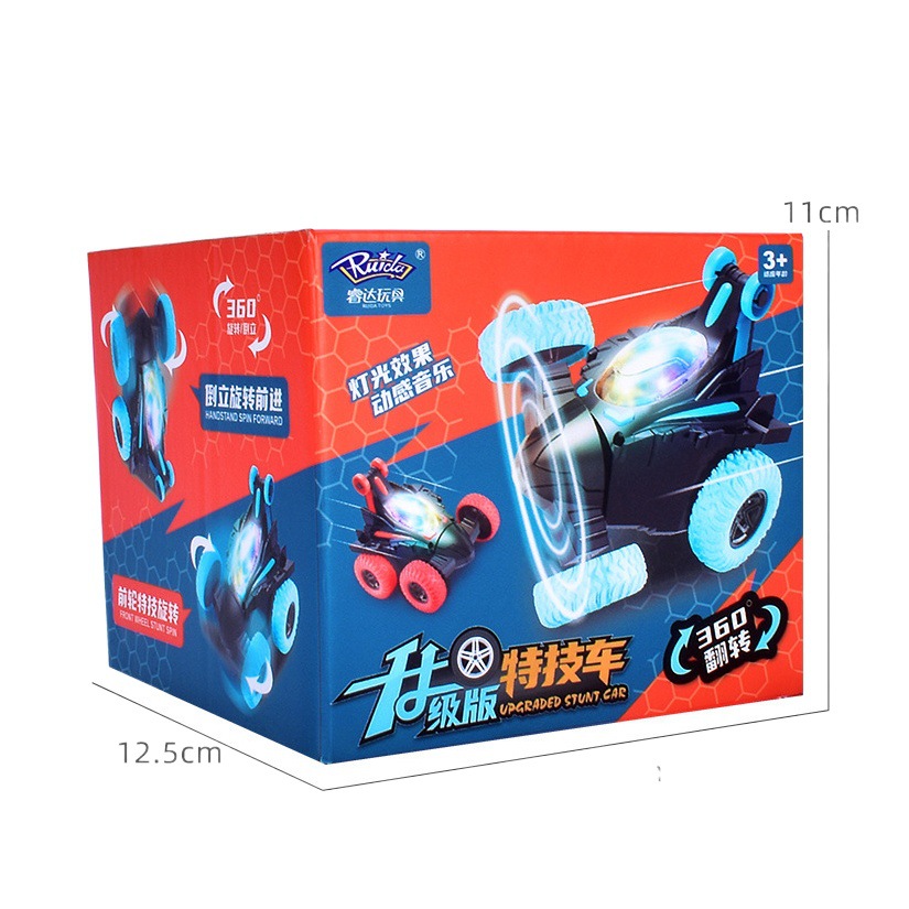 Internet celebrity children's electric stunt car lighting Music 360 Degrees Stunt dump car night market stall toy car wholesale