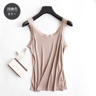 Picture of Yuyue New Silk French Camisole Women's Lace plus size Mulberry Silk Solid Color Short Base Shirt