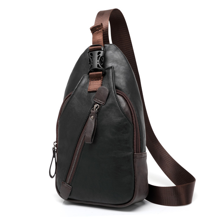 Picture of Wholesale New Korean Style Pu Leather Men's Chest Bag, Fashionable Shoulder Bag, Crossbody Bag, Hanging Bag, Cycling Backpack